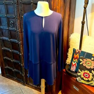 RALPH LAUREN ~ Navy Blue Tunic~ Gorgeous Condition size XL POLY/ light stretch